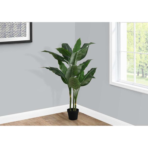 Black Green 42-Inch Indoor Faux Fake Floor Potted Decorative Artificial Plant, image 2